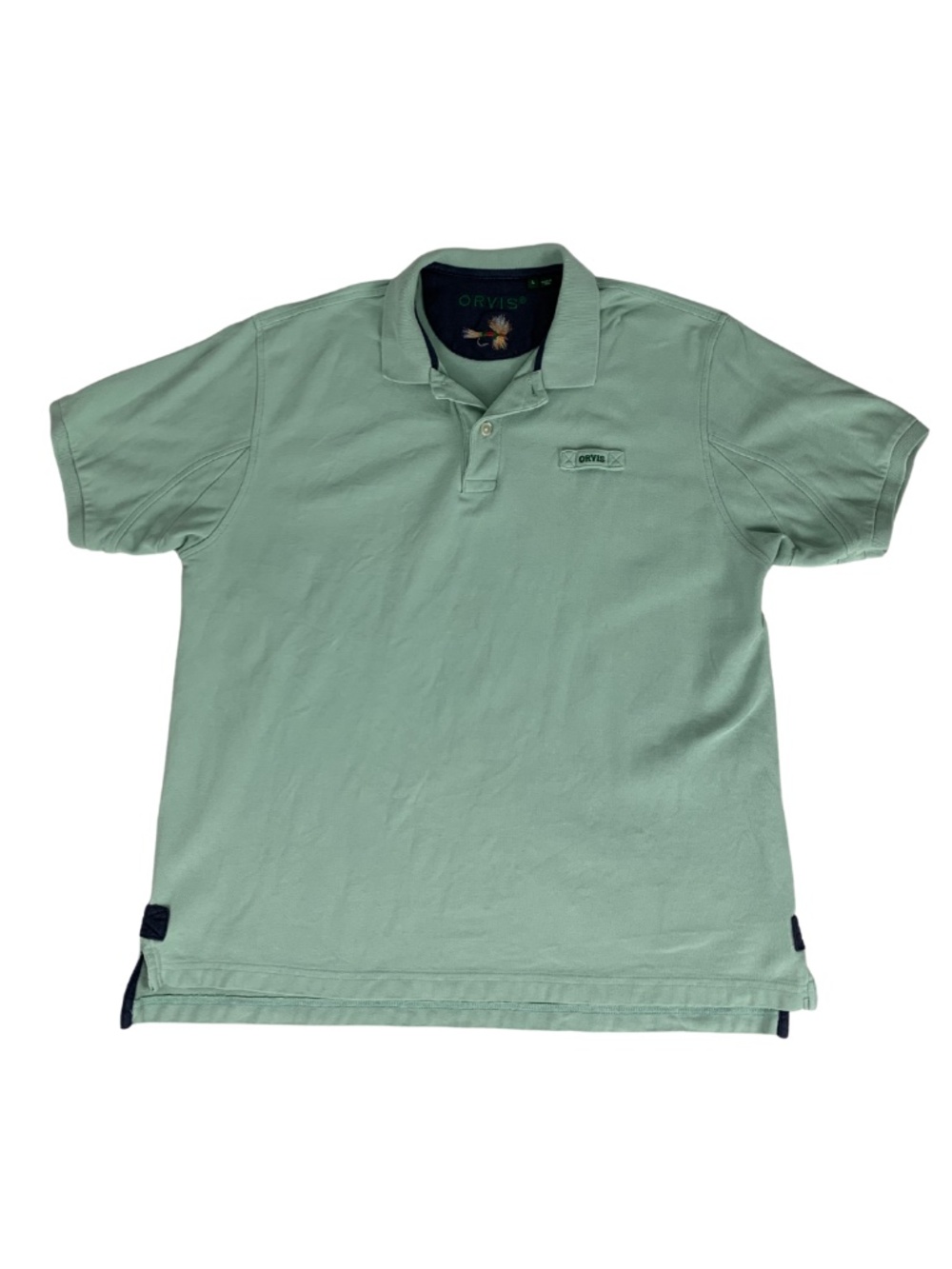 Orvis Seafoam Green Polo Shirt Men's L Preppy Gorpcore Casual